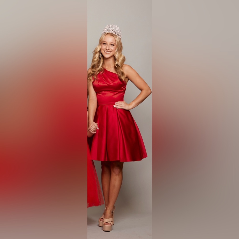 Elegant One Shoulder Red Dress